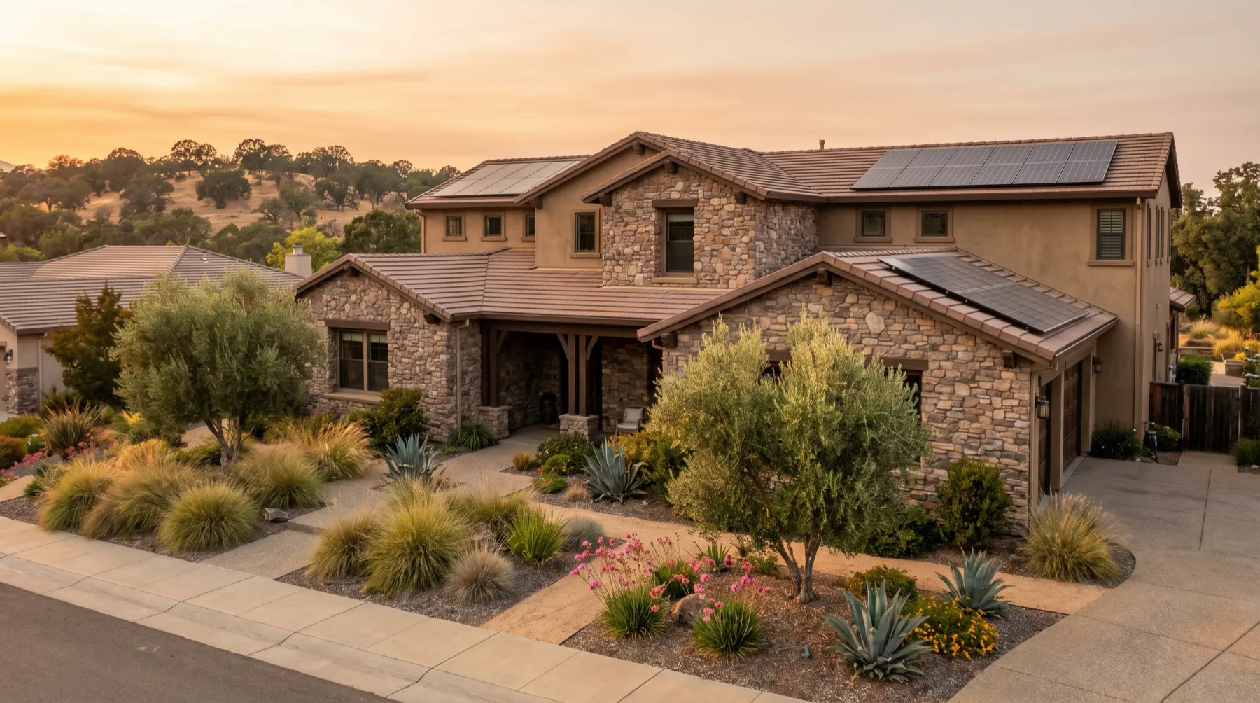 Upscale home with foothill landscaping in Folsom