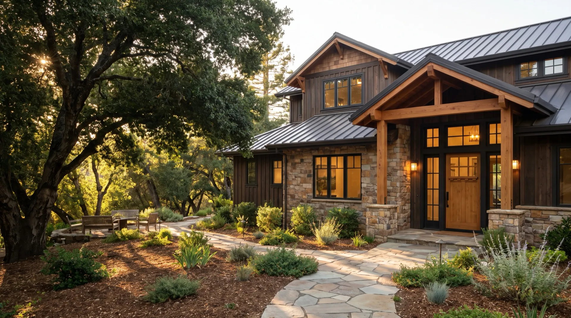 Upscale renovated Northern California home showing exterior improvements
